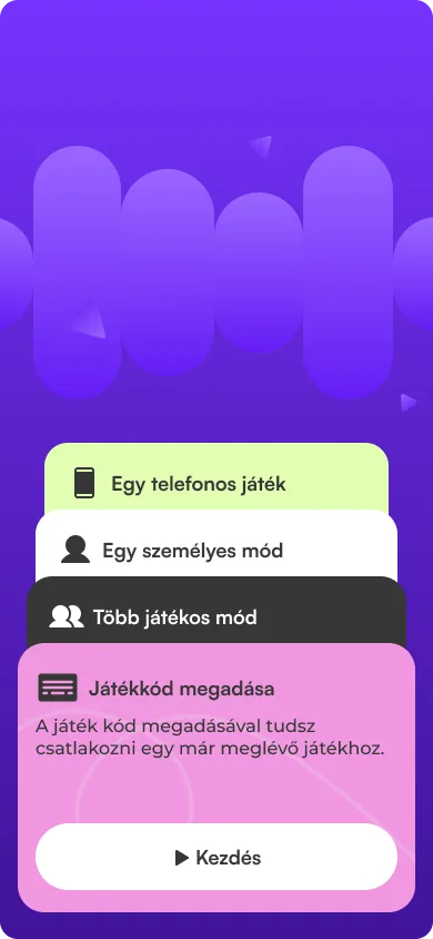The Buzuki main menu: one-phone, solo and multiplayer modes, plus joining with a game code