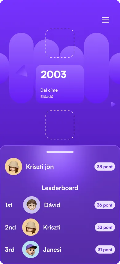 One-phone game: whose turn it is and the current standings